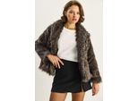 Faux-Fur GeküRzter Mantel Mit Offener Kragen