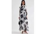 Floral Maxi-Kleid Mit Knopfverschluss Und Bindeband-Detail