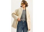 Faux-Fur-Besetzter Knopfmantel