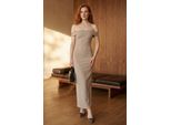 One-Shoulder Bodycon-Maxikleid Mit Schlitz