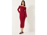 TräGerloses Ripp-Midi-Kleid