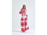 Maxikleid Mit Paisleymuster Und GüRtel Sowie Hemdkragen