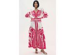 V-Ausschnitt Paisley Maxikleid Mit Schlitz