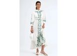 Blumenmuster Midi Hemdblusenkleid Mit GüRtel