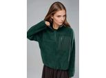 ReißVerschluss-Kragen PlüSch-Strickpullover Mit Tasche
