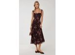 Muster Maxi-Kleid Mit Herzkragen