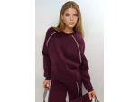 Sweatshirt Mit Kontrastierenden BüNdchen Und Langen ÄRmeln
