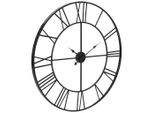 Mid.you Wanduhr, Schwarz, Metall, 96x96x3 cm, Bsci, Dekoration, Uhren, Wanduhren
