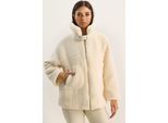 Oversized PlüSch Strick Pufferjacke Mit ReißVerschluss