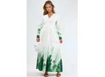 Tropisches Blumenmuster Maxikleid