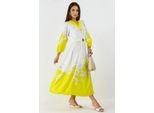 Blumen-Maxi-Kleid Mit V-Ausschnitt Und Knopfdetails