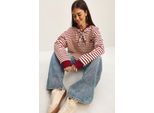 Gestreiftes Kapuzen-Sweatshirt Mit Kordelzug