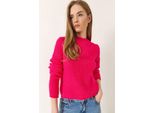 Strukturierter Rippstrick-Pullover Mit Rundhalsausschnitt