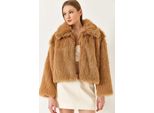GeküRzter Offener Faux-Fur-Mantel Mit Langen ÄRmeln