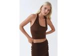 Halterneck Slim Fit Crop Bluse