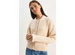 Dicker Rippstrick-Cardigan Mit Knopfverschluss