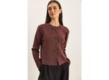 Rundhals Strick-Cardigan Mit Schleifen-Detail