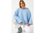 Oversized Rundhalsausschnitt Pullover Mit Kunstfell-Detail
