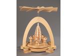 Weihnachtspyramide Albin Preissler "5 Engel Mit Spanbaum, Handwerkskunst Aus Dem Erzgebirge", Beige (Natur), B:23Cm H:28Cm T:18Cm, Massivholz, Weihnachtspyramiden, Weihnachtspyramide, Weihnachtsdeko Aus Holz