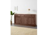 Sideboard Otto Home "SchröDer", Braun, B:170Cm H:85Cm T:40Cm, Fsc-Zertifiziertes Massivholz, Sideboards, Sideboard, Kommode, 3 SchiebetüRen, 3 Schubkasten, Aus Massivem Kiefernholz