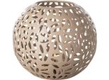 Windlicht Fink "Daria", Beige (Taupe), H:15Cm Ø:17Cm, Eisen, Kerzenhalter, Windlicht, Kerzenhalter Aus Eisen, Pulverbeschichtet, Mit Cut-Outs