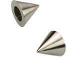 Gardinenstangen-EndstüCk Liedeco "Cone", Silber (Edelstahlfarben), L:3Cm Ø:1,6Cm, GardinenstangenendstüCke, Gardinenstangen-EndstüCk, FüR Gardinenstangen Ø 16 Mm