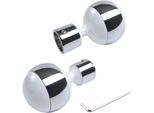 Gardinenstangen-EndstüCk Liedeco "Power", Weiß (Weiß, Chromfarben), Ø:2Cm, GardinenstangenendstüCke, Gardinenstangen-EndstüCk, FüR Gardinenstangen Ø 20 Mm