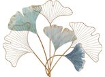 Wanddekoobjekt "Gingko", Gold (Goldfarben), B:91Cm H:72Cm T:4Cm, Metall, Hofmann Living And More, Wanddekoobjekte, Wanddeko, Aus Metall