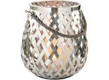 Windlicht Fink "Otis", Silber (Silberfarben), H:45Cm Ø:45Cm, Edelstahl, Glas, Kerzenhalter, Windlicht, Laterne Aus Edelstahl Und Glas, HöHe Ca. 45 Cm