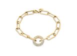 Gliederarmband Tamaris "Schmuck Geschenk Edelstahl Armkette The Glitter Donut", Gelbgoldfarben, Kristallweiß, Kristallweiß, ArmbäNder, Damen, 21Cm, Edelstahl, Gliederarmband, Mit Glasstein
