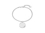 Armband Fossil "Schmuck Geschenk Edelstahl Armschmuck Kreis Scheibe Ellis", Edelstahlfarben, ArmbäNder, Damen, 19,5Cm, Edelstahl, Armband