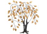 Wanddekoobjekt "Wanddekoration", Gold (Goldfarben), B:72Cm H:80Cm T:8Cm, Metall, Hofmann Living And More, Wanddekoobjekte, Baum Aus Metall, Trauerweide
