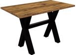 Bartisch MÄUsbacher, Schwarz (Schwarzstahl, Plankeneichefarben, Schwarzstahl), B:160Cm H:105Cm T:70Cm, Tische, Bartisch, Gestell In X-Form (Breite 120, 140 Oder 160 Cm)
