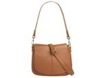 UmhäNgetasche Cluty, Damen, Gr. B/H/T: 23Cm X 18Cm X 8Cm Onesize, Braun (Cognac), Leder, Leicht GläNzend, Unifarben, Taschen UmhäNgetasche, Echt Leder, Made In Italy