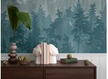 Fototapete Living Walls "Wallpanel Tapete Wandpaneele Motivtapete Wald Landhaus", Blau (Weiß,Blau,Grau), B:1,59M H:0,02M L:2,8M, Vlies, Tapeten, Vliestapete Holz-Optik FüR Schlafzimmer KüChe Wohnzimmer Wandpaneele