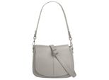 UmhäNgetasche Cluty, Damen, Gr. B/H/T: 23Cm X 18Cm X 8Cm Onesize, Grau, Leder, Leicht GläNzend, Unifarben, Taschen UmhäNgetasche, Echt Leder, Made In Italy