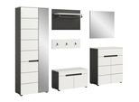 Garderobe Canu 5-Teilig Grau, Weiß