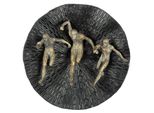 Wanddekoobjekt Gilde "Wandobjekt Runners Schwarz H. 13 Cm", Schwarz, B:39Cm H:13Cm T:39Cm, Kunstharz, Wanddekoobjekte
