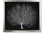 Wanddekoobjekt Casablanca By Gilde "Wandobjek "Lebensbaum", Silber (Schwarz, Silberfarben), B:60Cm H:50Cm T:4,5Cm, Glas, Holz, Wanddekoobjekte