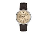 Quarzuhr Emporio Armani, Braun (Braun, Bronzefarben), Armbanduhren, Herren, Quarzuhr, Armbanduhr, Herrenuhr, Lederarmband, Analog, Tag