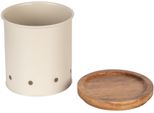 Vorratsdose Wenko "Modell Aria", Beige (Creme, Natur), H:15Cm Ø:13,5Cm, Holz, Metall, LebensmittelaufbewahrungsbehäLter, Vorratsdose, Aufbewahrungsdosen FüR Lebensmittel Mit Deckel & LuftlöChern, 1,6 L
