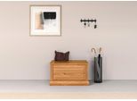 Sitztruhe Otto Home "Liotta", Beige (Natur Gebeizt, Gewachst), B:80Cm H:45Cm T:45Cm, Massivholz, SitzbäNke, Truhe Mit Stauraum