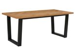 Esstisch Otto Home "Marne", Beige (Naturfarben, Schwarz), B:180Cm H:72,5Cm T:90Cm, Tische, Rechteckiger Esstisch Esstisch
