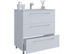 Waschtisch Vcm "2-Tlg. Waschplatz Waschtisch Badinos 3 Schublade", Weiß, B:60Cm T:46Cm, Waschtische, Waschtisch