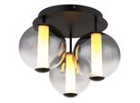 Globo Lighting Deckenleuchte "Lacy", Schwarz Matt, Ø 38Cm H: 29,5Cm, 1 Stk., Leuchten, Deckenlampe Wohnzimmer-Leuchte Schlafzimmer-Leuchte Flur KüChe, Deckenleuchte
