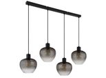 Nowa Pendelleuchte "Toy", Schwarz (Rauchfarben), 4, Ø 24Cm H: 120Cm, 1 Stk., Leuchten, HäNgeleuchte, HäNgelampe, Wohnzimmer, Esstisch, Pendelleuchte