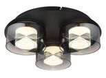 Globo Lighting Led Deckenleuchte "Belinda", Schwarz, Ø 38Cm H: 11,5Cm, 1 Stk., Leuchten, Deckenlampe/4000K/ ø: 380Mm/Wohnzimmer, Led Deckenleuchte