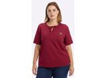 T-Shirt Sheego "Halbarmshirt", Damen, Gr. 52/54, Kirsche, 100% Baumwolle, Unifarben, Rundhals, Shirts T-Shirt