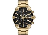 Chronograph Diesel "Spiked", Gold (Goldfarben, Schwarz), Armbanduhren, Herren, Chronograph, Quarzuhr, Armbanduhr, Herrenuhr, Edelstahlarmband, Stoppfunktion