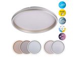 Light & More LED Deckenleuchte "Meteor", Weiß (Chrom), 1, Ø 47,2Cm H: 7,5Cm, 1 Stk., Leuchten, Dimmbar Per Fernbedienung, Cct, Memory, Nachlicht, Timer, Sterneffekt, LED Deckenleuchte